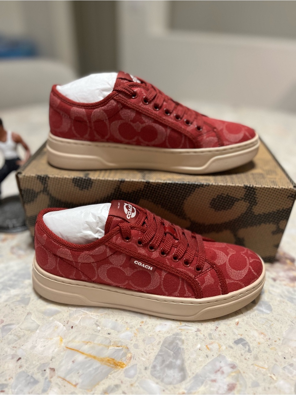 Coach Canvas Sneaker In Signature Denim size 5.5 NIB